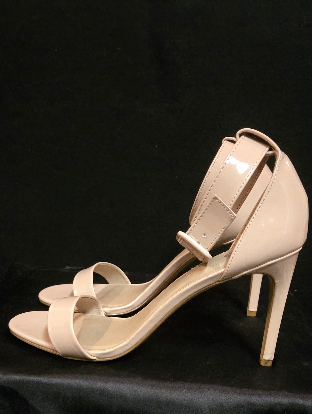 Mix No.6 Women's Nude Patent Ankle-Strap High Heel Sandals